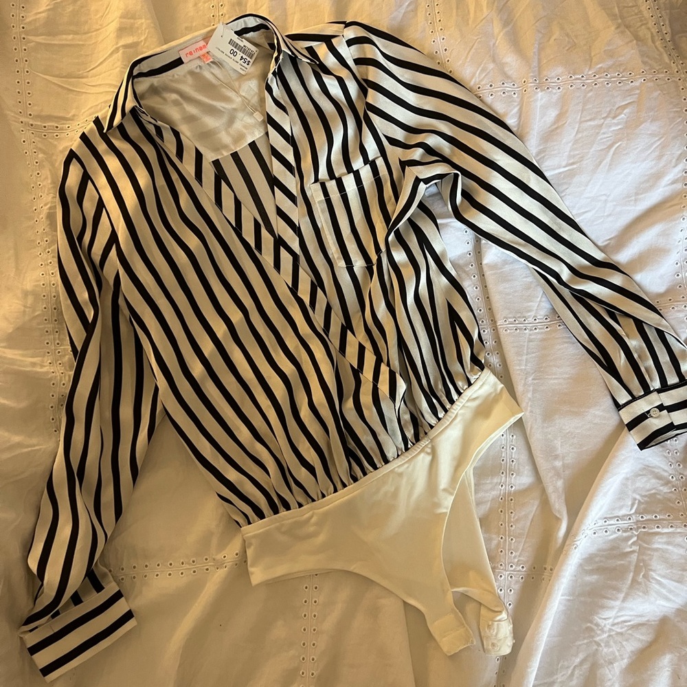 B/W striped bodysuit